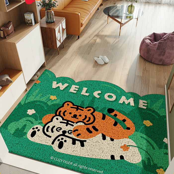 Cute Two Tigers PVC Entrance Door Mat