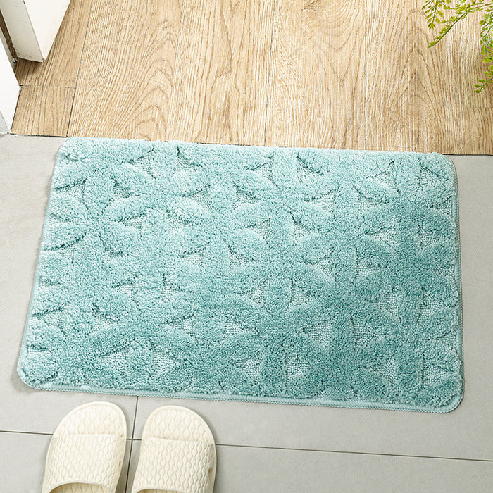 Feblilac Solid Geometric Pattern Tufted Bath Mat