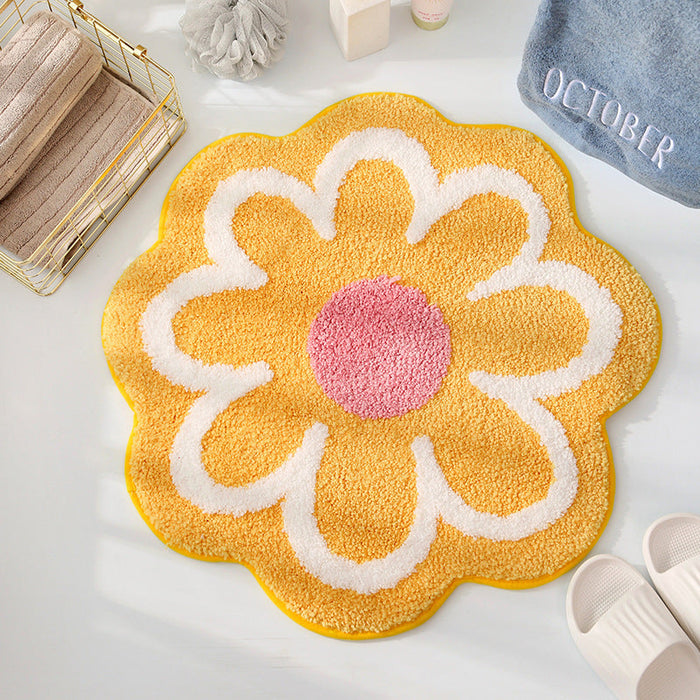 Feblilac Lovely Flower Shaped Bath Mat