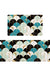 Feblilac Abstract Blue and Black Leaves PVC Leather Kitchen Mat @Frank’s design