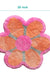 Feblilac Pink Orange Six-petal Flower Tufted Bath Mat