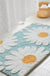 Feblilac Cute White Blue Daisy Flower Bath Mat, Multiple Colors Available