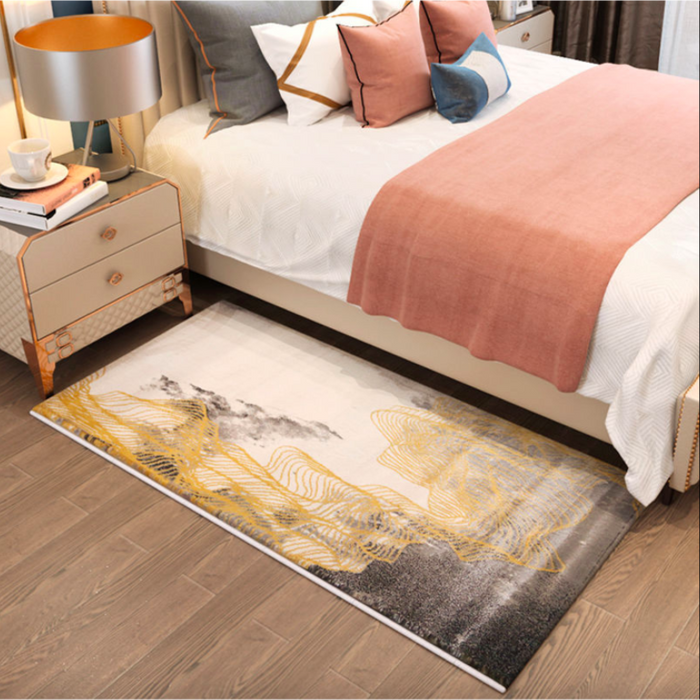 Feblilac Chinese Style Ink Painting Runner Bedroom Mat