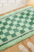 Feblilac Green Checkerboard Pattern Tufted Bath Mat