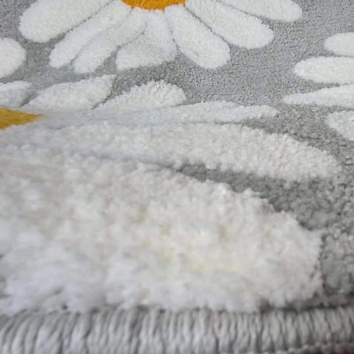 Feblilac Daisy Flower Tufted Bath Mat Set