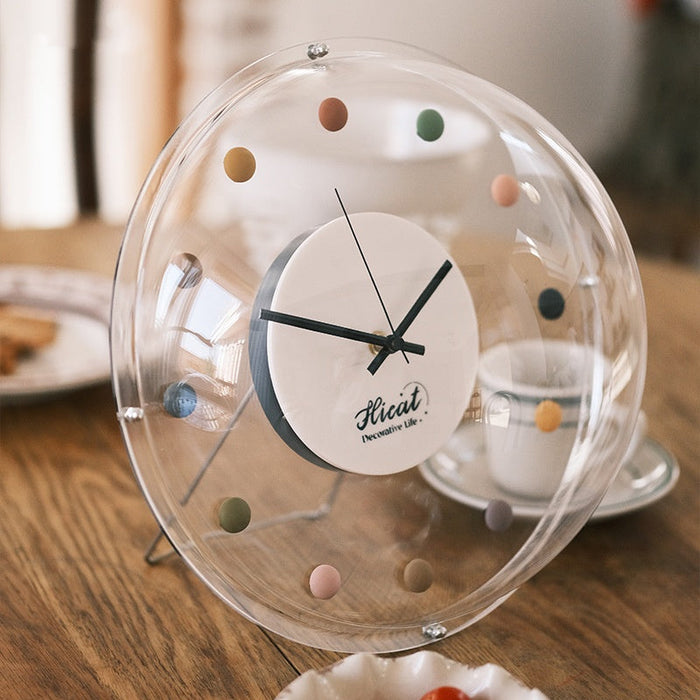 Bread Bubble Clock Polka Dot Bubble Clock Living Room Bedroom Wall Clock Acrylic Mute