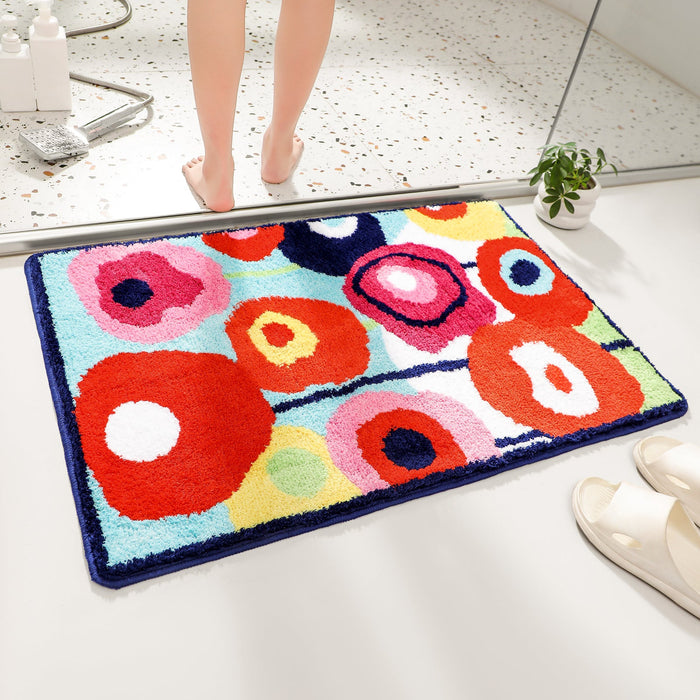 Feblilac Colorful Flower Garden Tufted Bath Mat Mom‘s Day Gift @Joy's design