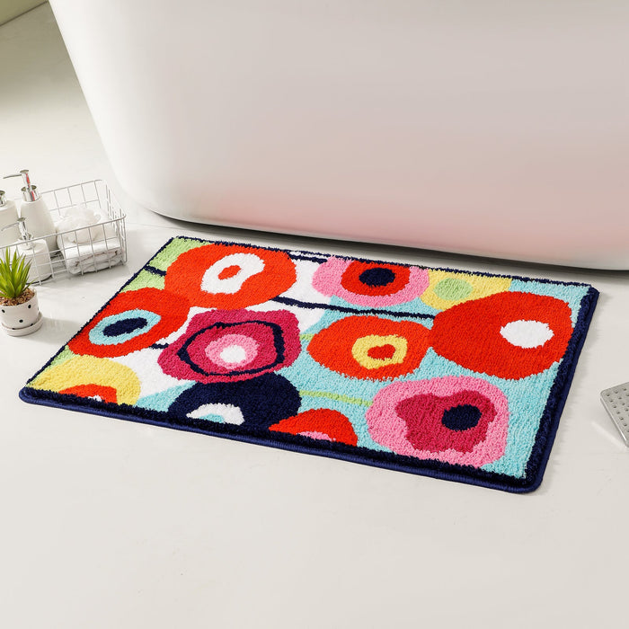 Feblilac Colorful Flower Garden Tufted Bath Mat Mom‘s Day Gift @Joy's design