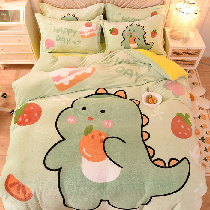 Cartoon Milk Flour Bed Set Of Four