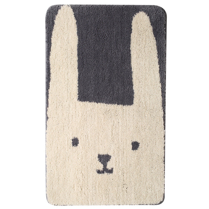 Cartoon Grey Rabbit Bath Mat, Bunny Mat for Bathroom