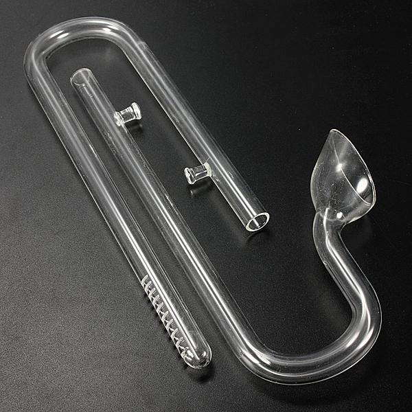 Aquarium Glass Lily Breather Pipes Inflow & Outflow 13mm for 12/13mm Tube + 2 Suction Cups