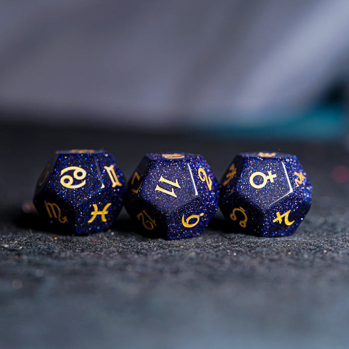 Blue Sand Star Dice Set Of 3