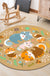 Lovable Animal Area Rug Multi-Color Cartoon Carpet Polypropylene Machine Washable Stain Resistant Anti-Slip Rug for Kindergarten