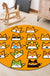 Lovable Animal Area Rug Multi-Color Cartoon Carpet Polypropylene Machine Washable Stain Resistant Anti-Slip Rug for Kindergarten