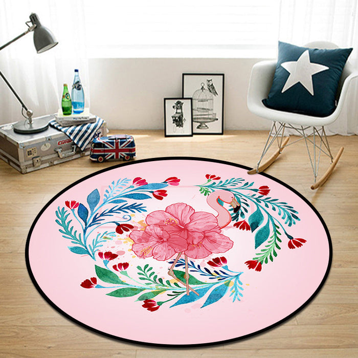 Pretty Multi Colored Cartoon Rug Synthetics Scandinavian Rug Anti-Slip Machine Washable Stain Resistant Area Rug for Kids Bedroom