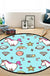 Pretty Multi Colored Cartoon Rug Synthetics Scandinavian Rug Anti-Slip Machine Washable Stain Resistant Area Rug for Kids Bedroom