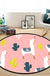 Pretty Multi Colored Cartoon Rug Synthetics Scandinavian Rug Anti-Slip Machine Washable Stain Resistant Area Rug for Kids Bedroom