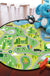 Multicolored Adventure Map Rug Synthetics Cartoon Carpet Anti-Slip Backing Stain Resistant Machine Washable Area Rug for Kids Room