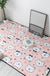 Multi Colored Geometric Rug Polyester Cartoon Area Rug Pet Friendly Anti-Slip Stain Resistant Carpet for Kids Bedroom