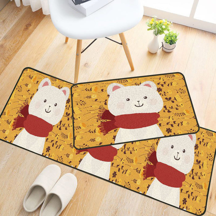 Childlike Animal Pattern Rug Multi Color Cartoon Rug Synthetics Non-Slip Machine Washable Stain Resistant Carpet for Nursery