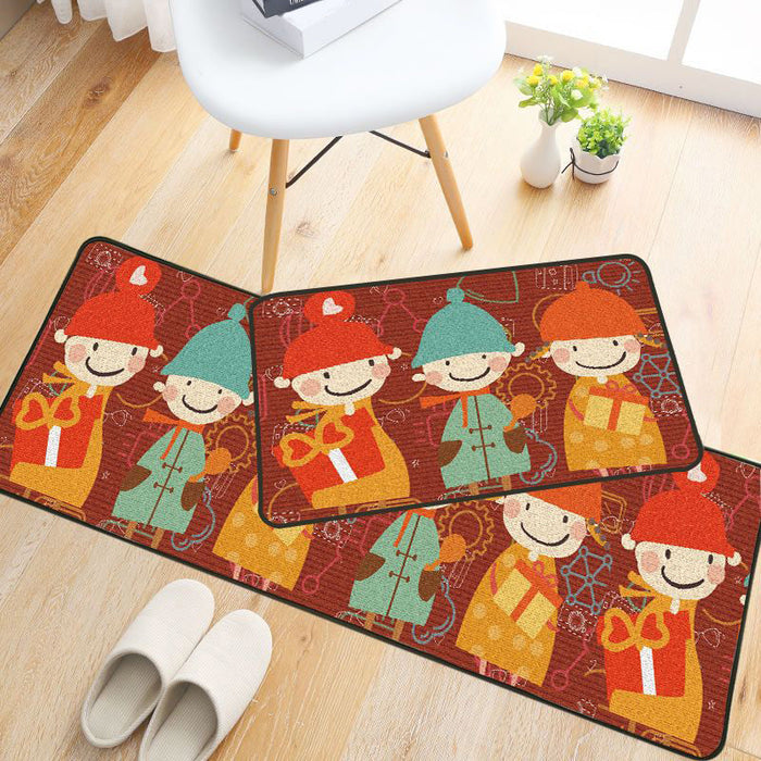 Childlike Animal Pattern Rug Multi Color Cartoon Rug Synthetics Non-Slip Machine Washable Stain Resistant Carpet for Nursery