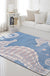 Multi-Color Marine Life Rug Polyester Nordic Area Rug Washable Pet Friendly Anti-Slip Carpet for Living Room