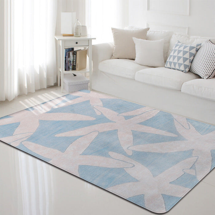 Multi-Color Marine Life Rug Polyester Nordic Area Rug Washable Pet Friendly Anti-Slip Carpet for Living Room