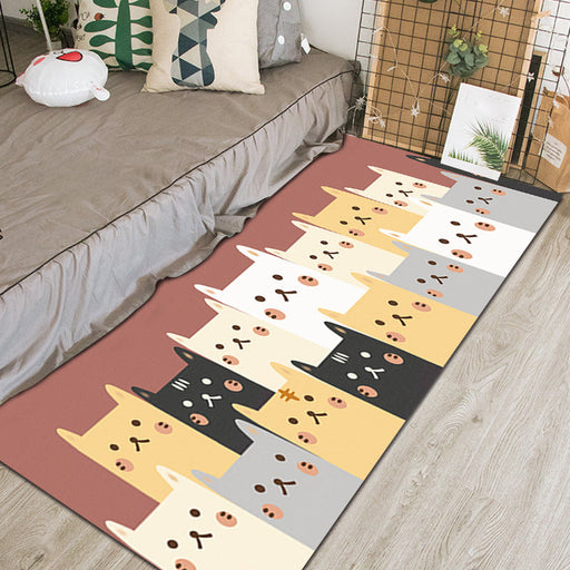 Chic Animal Pattern Indoor Rug Multi-Color Cartoon Carpet Synthetics Non-Slip Pet Friendly Washable Rug for Kindergarten