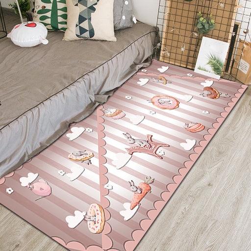 Chic Animal Pattern Indoor Rug Multi-Color Cartoon Carpet Synthetics Non-Slip Pet Friendly Washable Rug for Kindergarten