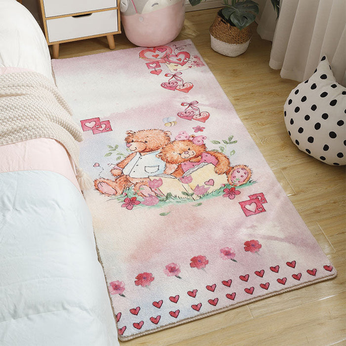 Babyish Multicolor Animal Rug Cotton Cartoon Area Carpet Washable Non-Slip Stain Resistant Rug for Kids