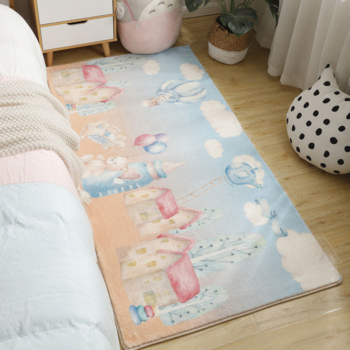 Babyish Multicolor Animal Rug Cotton Cartoon Area Carpet Washable Non-Slip Stain Resistant Rug for Kids