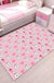 Girlish Patterned Rug Multicolor Kids Rug Polyester Anti-Slip Backing Stain Resistant Washable Area Rug for Bedroom