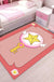 Girlish Patterned Rug Multicolor Kids Rug Polyester Anti-Slip Backing Stain Resistant Washable Area Rug for Bedroom