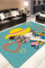 Romantic Multicolor Animal Print Rug Polypropylene Cartoon Area Rug Washable Stain Resistant Anti-Slip Carpet for Kids Room