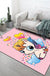 Romantic Multicolor Animal Print Rug Polypropylene Cartoon Area Rug Washable Stain Resistant Anti-Slip Carpet for Kids Room