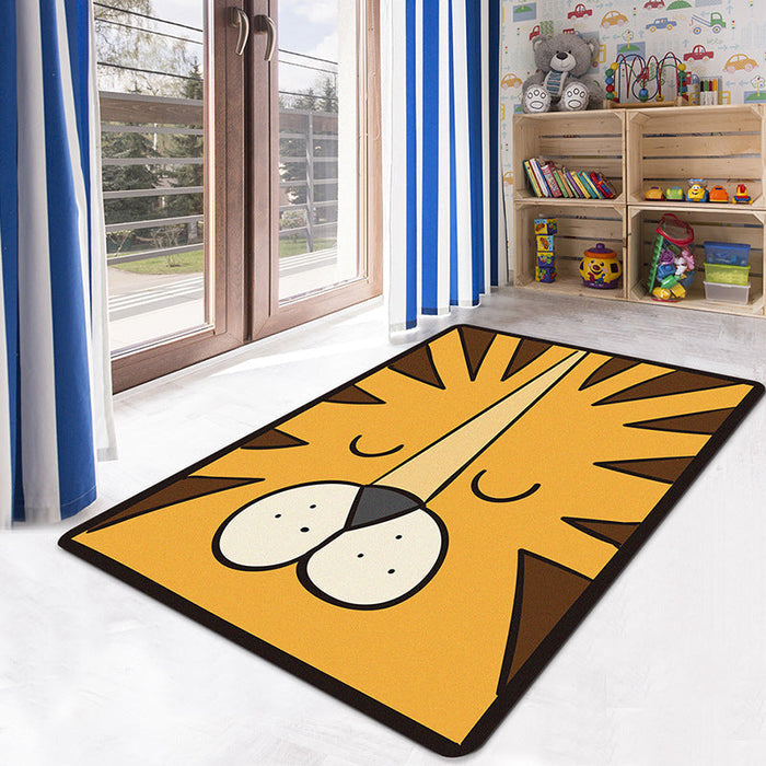 Multicolor Kids Playroom Rug Cartoon Digital Print Rug Polyester Anti-Slip Pet Friendly Stain Resistant Area Rug