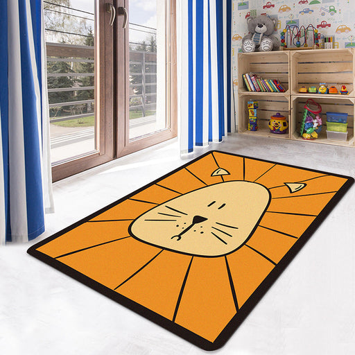 Multicolor Kids Playroom Rug Cartoon Digital Print Rug Polyester Anti-Slip Pet Friendly Stain Resistant Area Rug