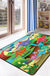 Multicolor Kids Playroom Rug Cartoon Digital Print Rug Polyester Anti-Slip Pet Friendly Stain Resistant Area Rug