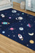 Multi-Colored Cartoon Area Rug Polyester Educational Pattern Rug Pet Friendly Stain Resistant Anti-Slip Carpet for Child Bedroom