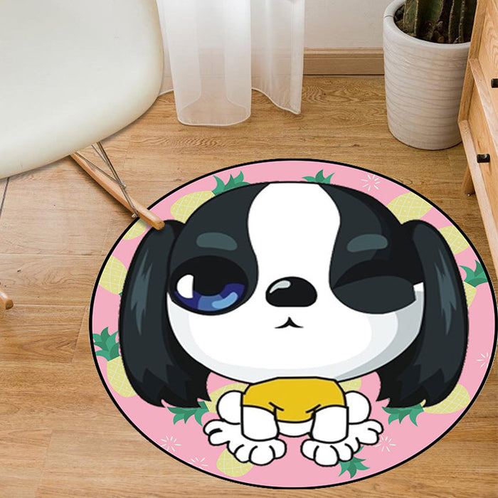 Multi-Color Nursery Rug Cartoon Animal Area Rug Polyester Non-Slip Backing Pet Friendly Machine Washable Carpet