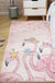 Kids Bedroom Area Rug Multi Colored Animal Sketch Rug Cotton Machine Wash Carpet