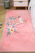 Kids Bedroom Area Rug Multi Colored Animal Sketch Rug Cotton Machine Wash Carpet