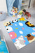 Cartoon Kindergarten Area Rug Multi Colored Animal Pattern Rug Polypropylene Non-Slip Backing Pet Friendly Washable Rug