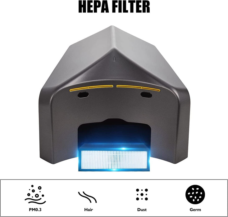 Electric Hand Dryer with HEPA Filter, 110V Commercial Hand Dryer 8-10S Fast Dry, Automatic Bathroom Hand Dryers for Home Industrial, Warm/Cold Air Switch,Silver
