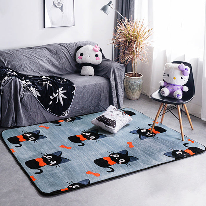 Classic Fairy Tales Pattern Rug Multi-Color Modern Rug Polypropylene Non-Slip Backing Washable Pet Friendly Area Rug for Living Room