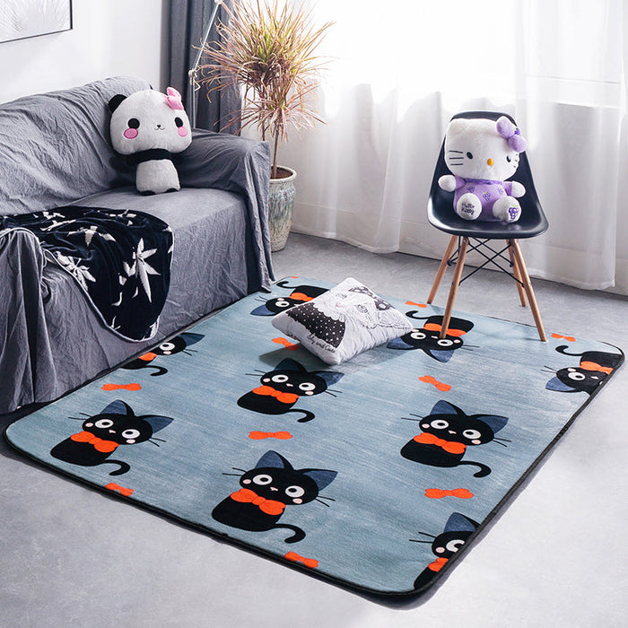 Classic Fairy Tales Pattern Rug Multi-Color Modern Rug Polypropylene Non-Slip Backing Washable Pet Friendly Area Rug for Living Room