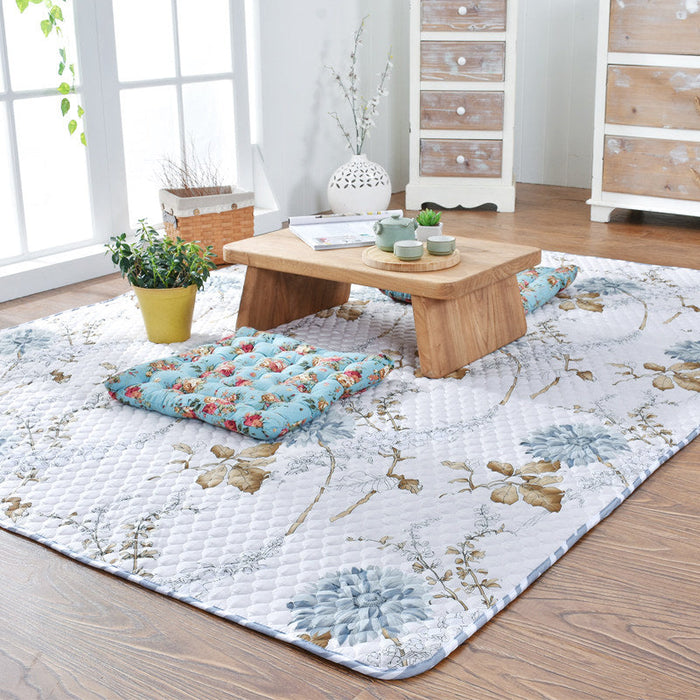 Aesthetics Botanic Rug Multi-Color Nordic Rug Cotton Machine Wash Padded Quilt Rug