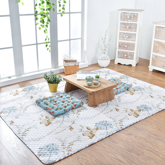 Aesthetics Botanic Rug Multi-Color Nordic Rug Cotton Machine Wash Padded Quilt Rug