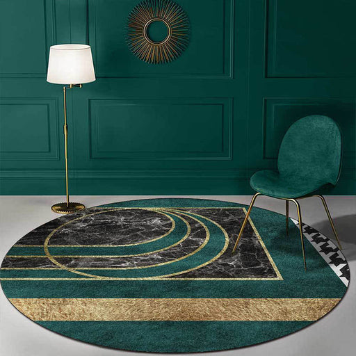 Glam Mid-Century Area Rug Multi Color Marble Look Carpet Pet Friendly Stain Resistant Non-Slip Backing Rug for Living Room