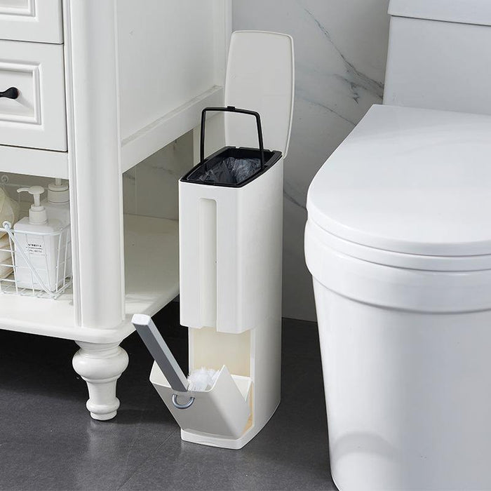 Smart and Efficient Toilet Brush and Trash Can Set - Simplify Your Bathroom Cleaning